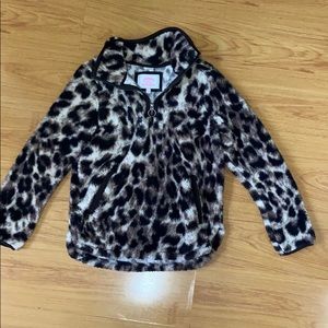 Cozy Leopard Sherpa Pullover size small